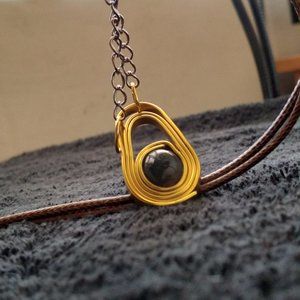 Tigers eye gold swirls Imported gemstone handmade jewelry 18 inch necklace